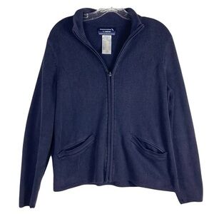 American Airlines x Lands End Women’s Heavy Weight Cardigan Aviation Blue Large